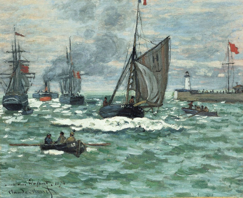 Monet Oil Painting Entrance to the Port of Honfleur 1870