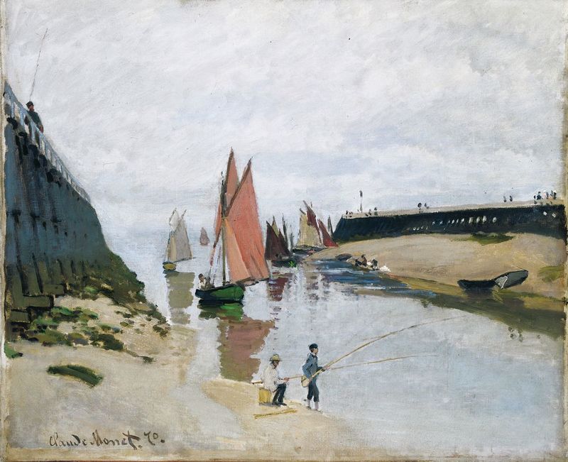 Monet Oil Painting Entrance to the Port of Trouville 1870