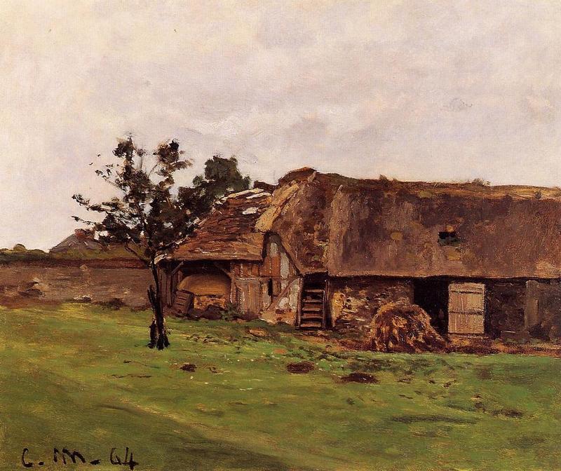 Cloude Monet Classical Oil Paintings Farm near Honfleur