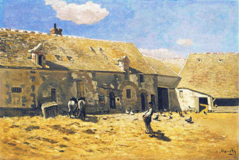 Cloude Monet Oil Paintings Farmyard at Chailly 1865