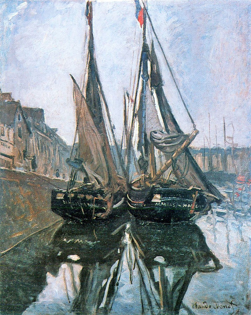 Cloude Monet Paintings Fishing Boats at Pourville 1882