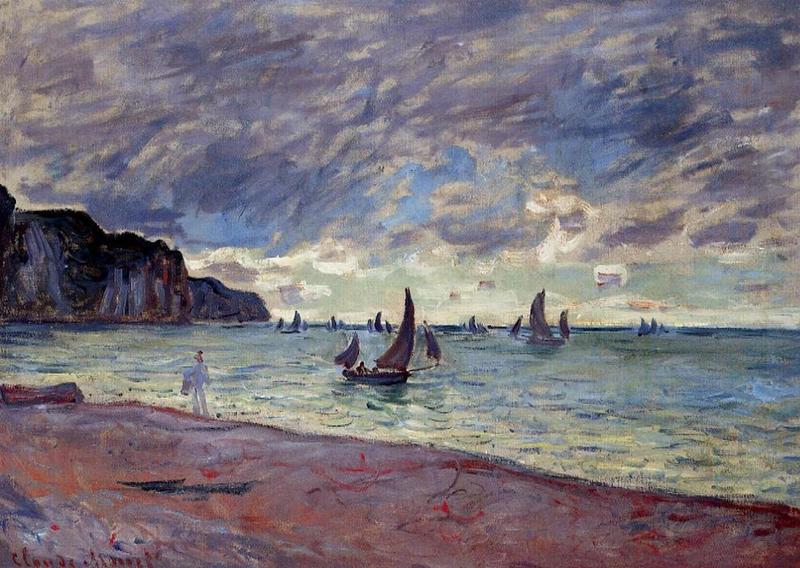 Fishing Boats by the Beach and the Cliffs of Pourville 1882