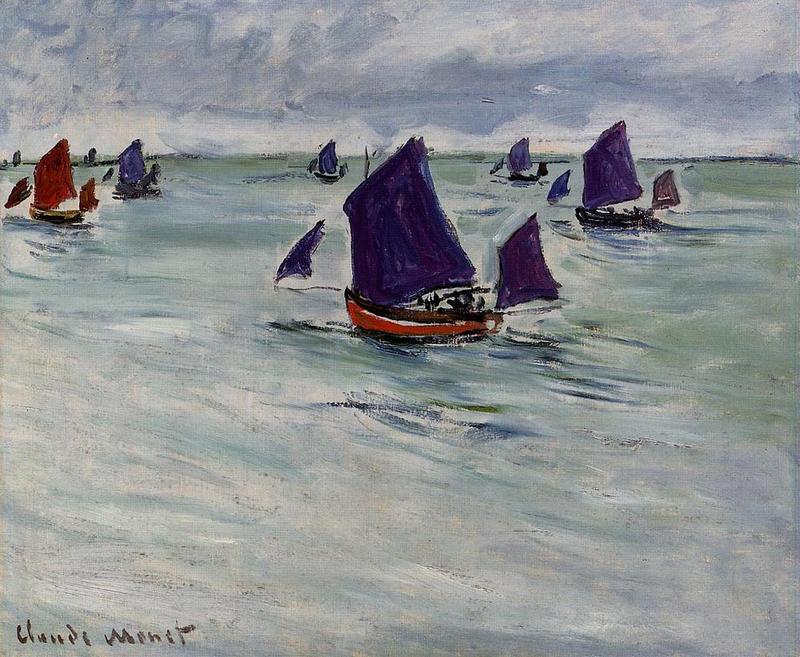 Cloude Monet Oil Paintings Fishing Boats off Pourville 1882