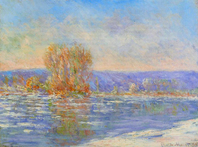 Cloude Monet Oil Paintings Floating Ice near Bennecourt 1893