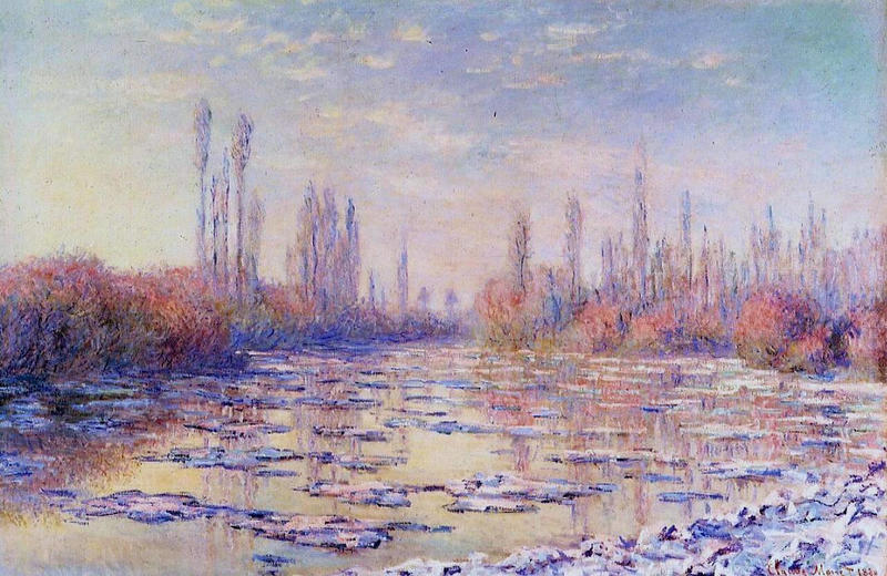 Cloude Monet Oil Paintings Floating Ice on the Seine 1880