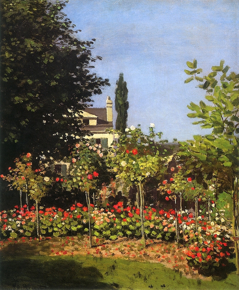 Cloude Monet Classical Oil Paintings Garden in Bloom at Sainte