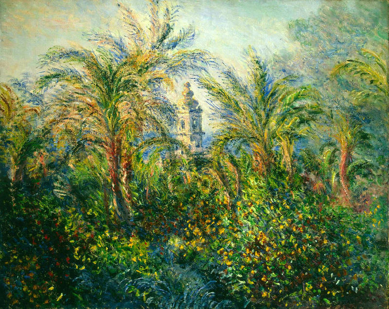 Monet Painting Garden in Bordighera, Impression of Morning 1884