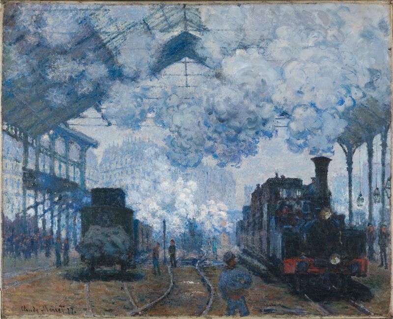 Cloude Monet Classical Oil Paintings Gare St.-Lazare Fogg 1877