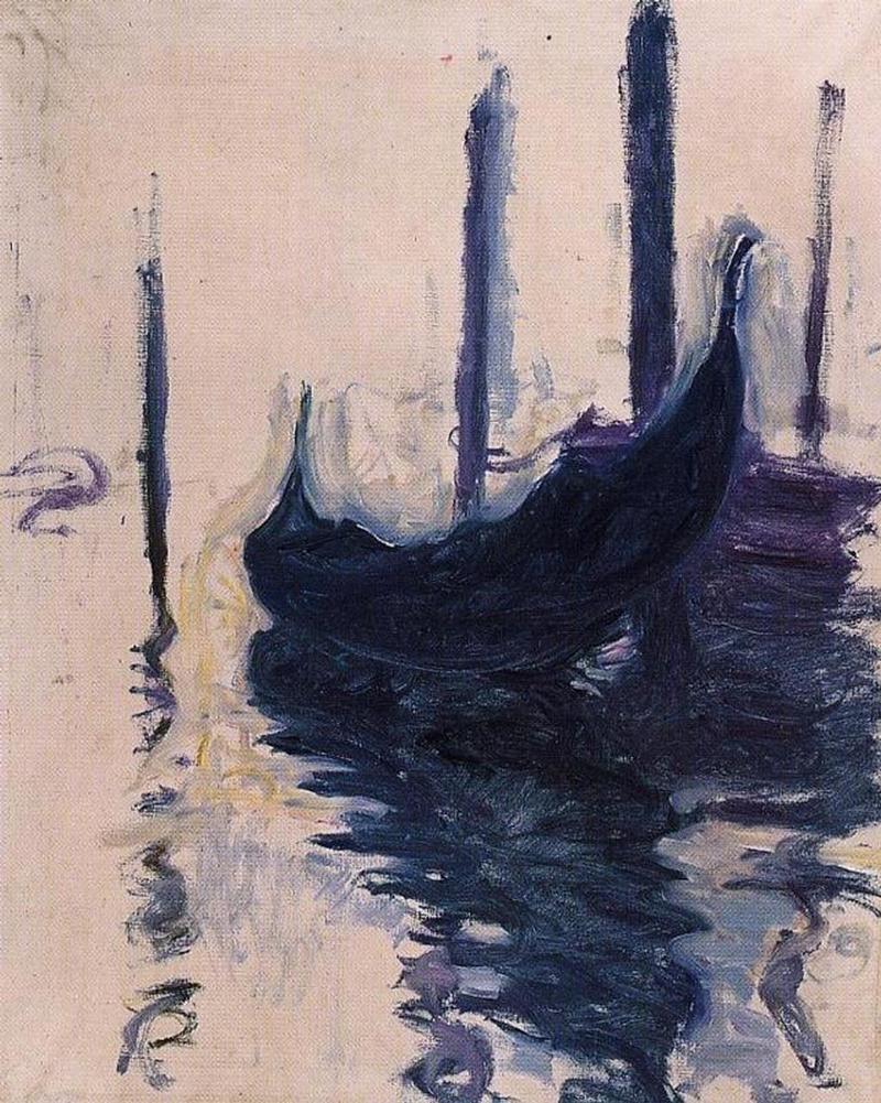 Cloude Monet Classical Oil Paintings Gondola in Venice 1908