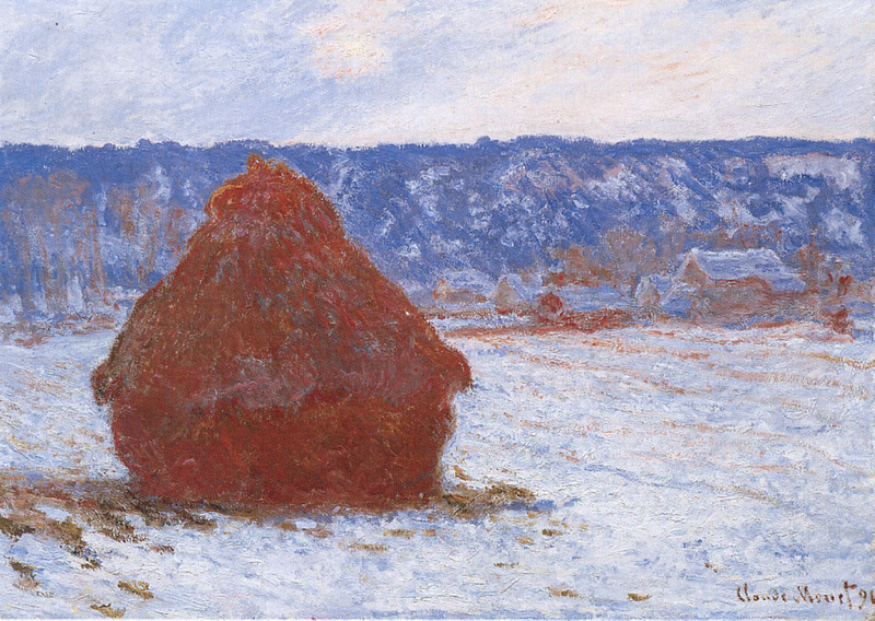Grainstack in Overcast Weather, Snow Effect 1891