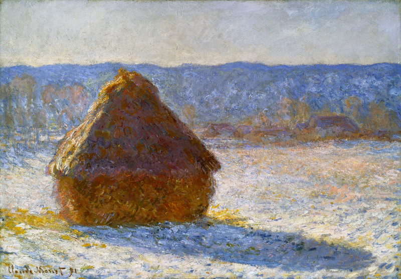Monet Oil Paintings Grainstack in the Morning, Snow Effect 1891