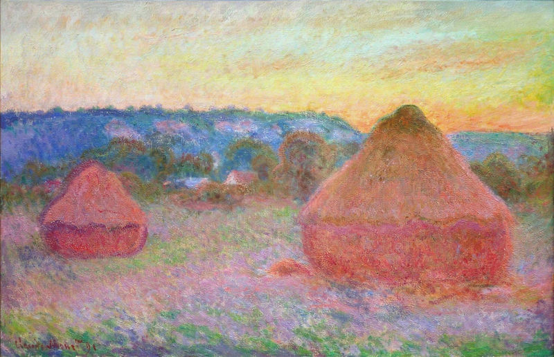 Monet Paintings Grainstacks at the End of the Day, Autumn 1891