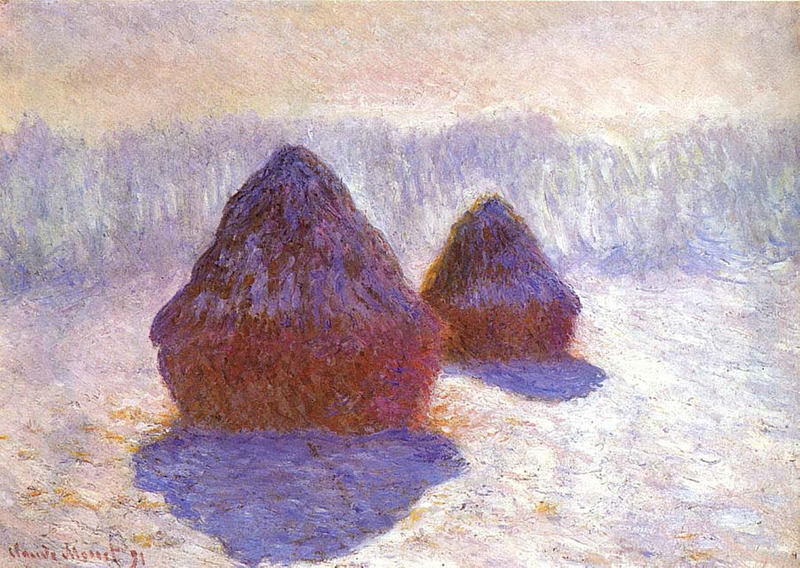 Cloude Monet Oil Paintings Grainstacks, White Frost Effect 1891