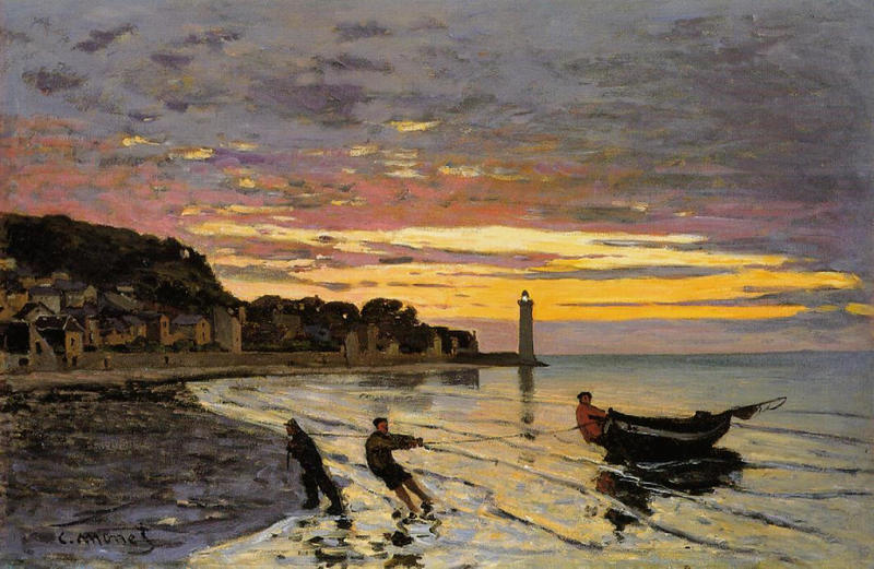 Cloude Monet Oil Paintings Hauling a Boat Ashore, Honfleur