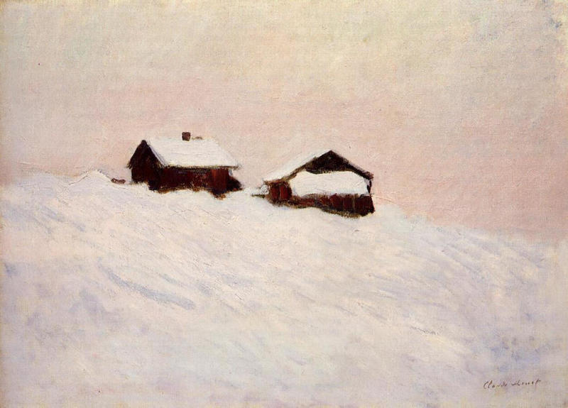Cloude Monet Paintings Houses in the Snow 1895