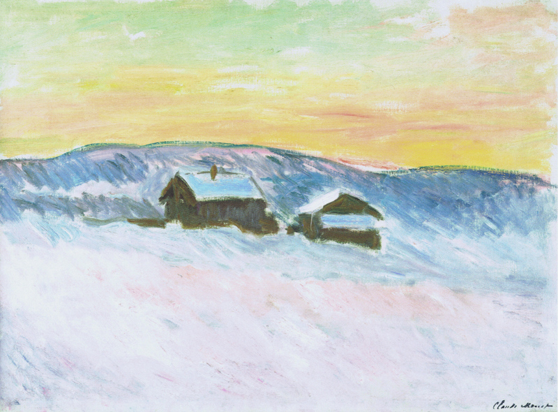 Cloude Monet Paintings Houses in the Snow, Norway 1895