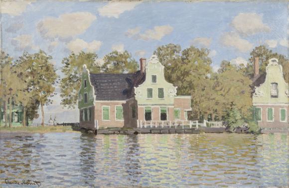 Monet Oil Paintings Houses on the Zaan River at Zaandam 1871