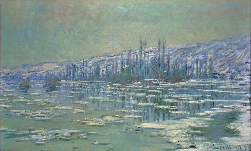 Cloude Monet Oil Paintings Ice Floes on Siene 1880