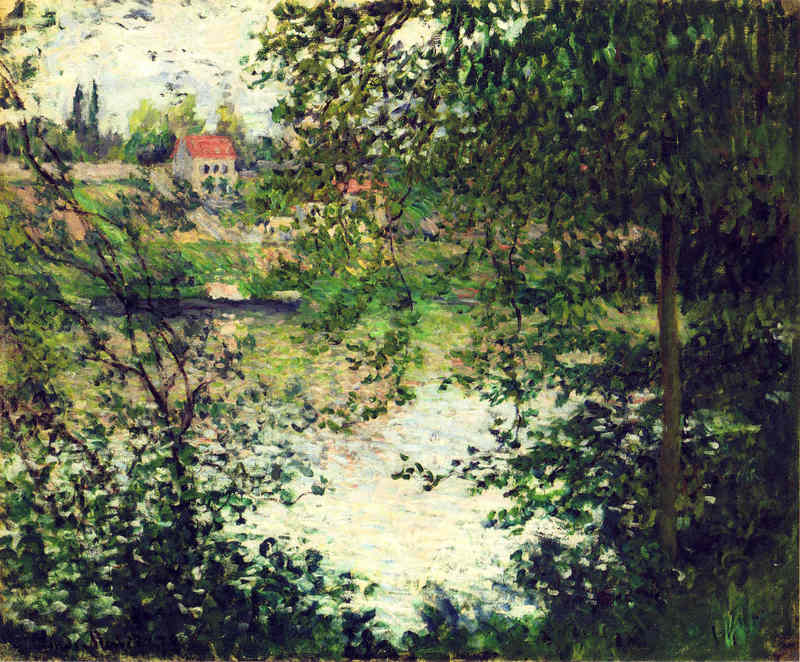 Monet Oil Painting Ile de La Grande Jatte Through the Trees 1878