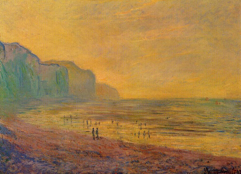 Monet Paintings Low Tide at Pourville, Misty Weather 1882