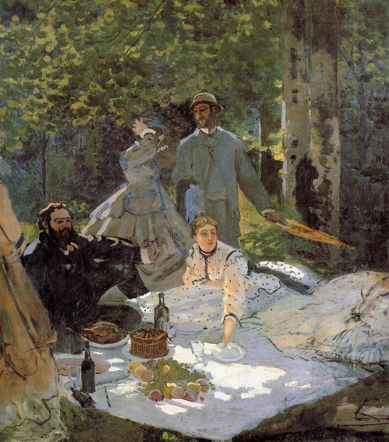 Cloude Monet Paintings Lunch on the Grass, central panel