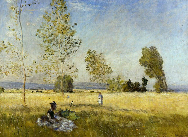 Cloude Monet Paintings Meadow at Bezons 1874