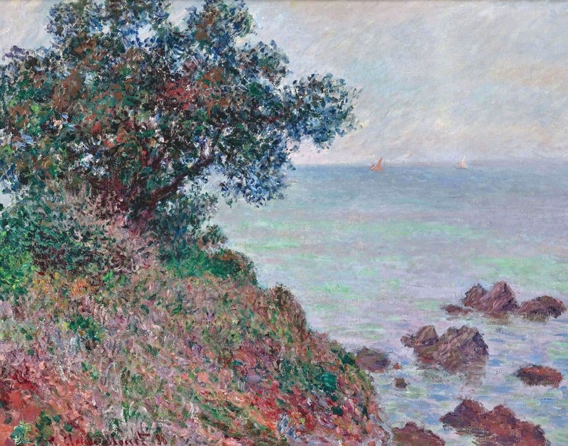 Cloude Monet Paintings Mediteranian Coast, Grey Day 1888
