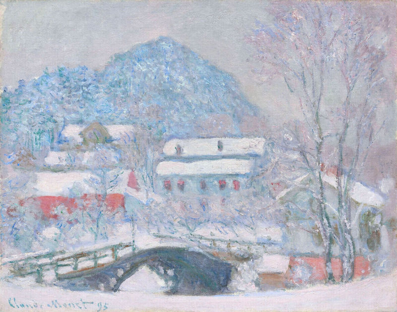 Cloude Monet Painting Norway, Sandviken Village in the Snow 1895