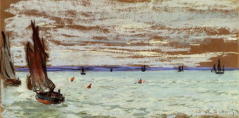Cloude Monet Classical Oil Paintings Open Sea 1866