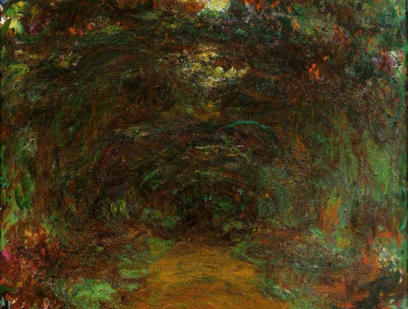 Cloude Monet Painting Path under the Rose Trellises, Giverny