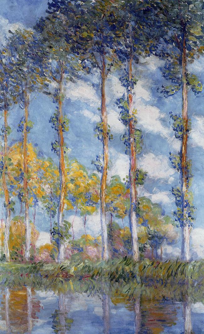 Cloude Monet Classical Oil Paintings Poplars -Four Trees 1891