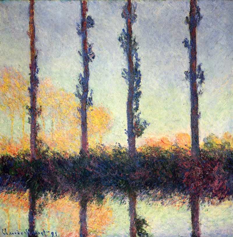 Cloude Monet Classical Oil Paintings Poplars at Giverny 1891
