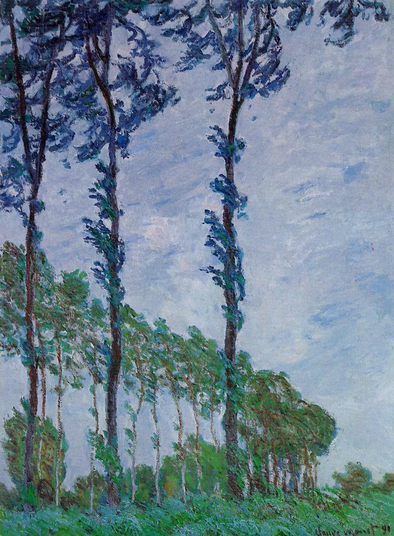 Cloude Monet Paintings Poplars, Wind Effect 1891