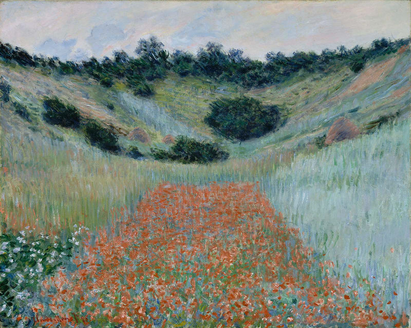 Monet Oil Painting Poppy Field in a Hollow near Giverny 1885