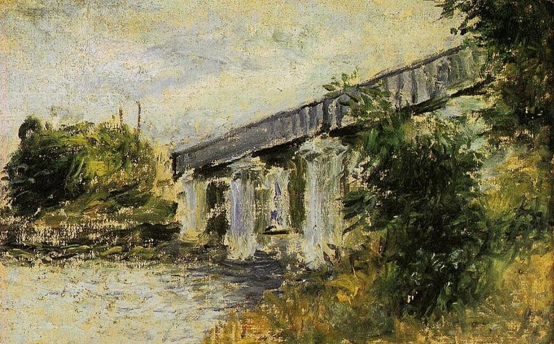 Cloude Monet Oil Paintings Railway Bridge at Argenteuil 1874