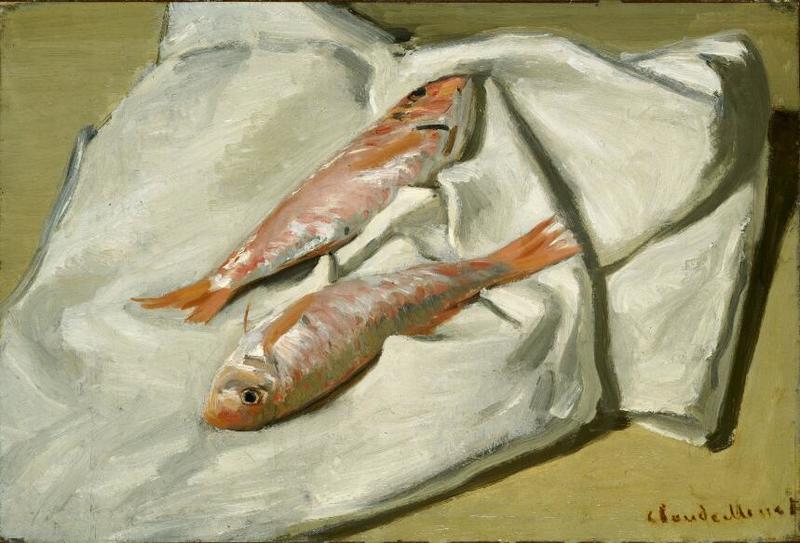 Cloude Monet Classical Oil Paintings Red Mullets 1869