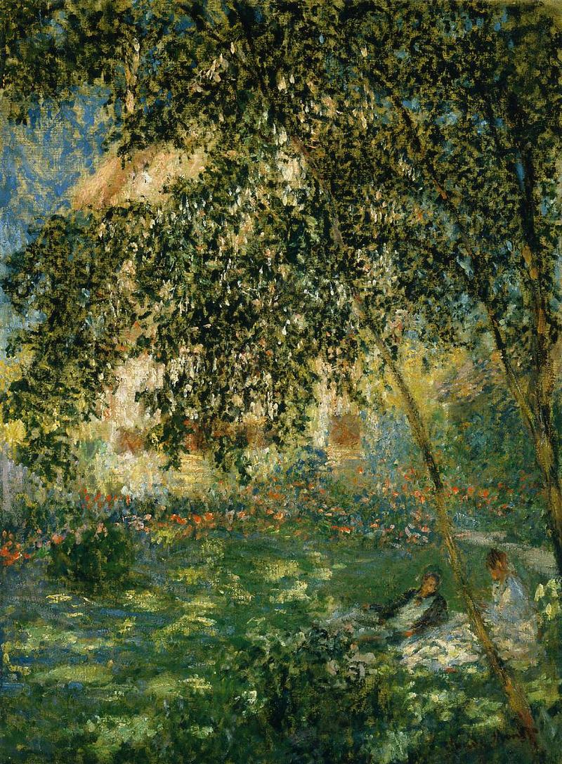 Cloude Monet Paintings Relaxing in the Garden, Argenteuil 1876