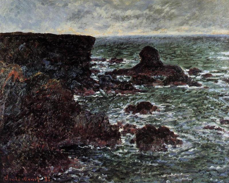 Monet Painting Rocky Coast and the Lion Rock, Belle-Ile 1886