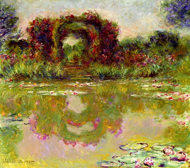 Cloude Monet Paintings Rose Arches at Giverny 1913