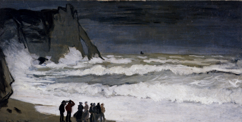 Cloude Monet Classical Oil Paintings Rough Sea at Etretat 1869