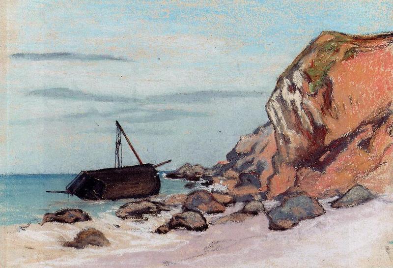 Cloude Monet Oil Paintings Saint-Adresse, Beached Sailboat