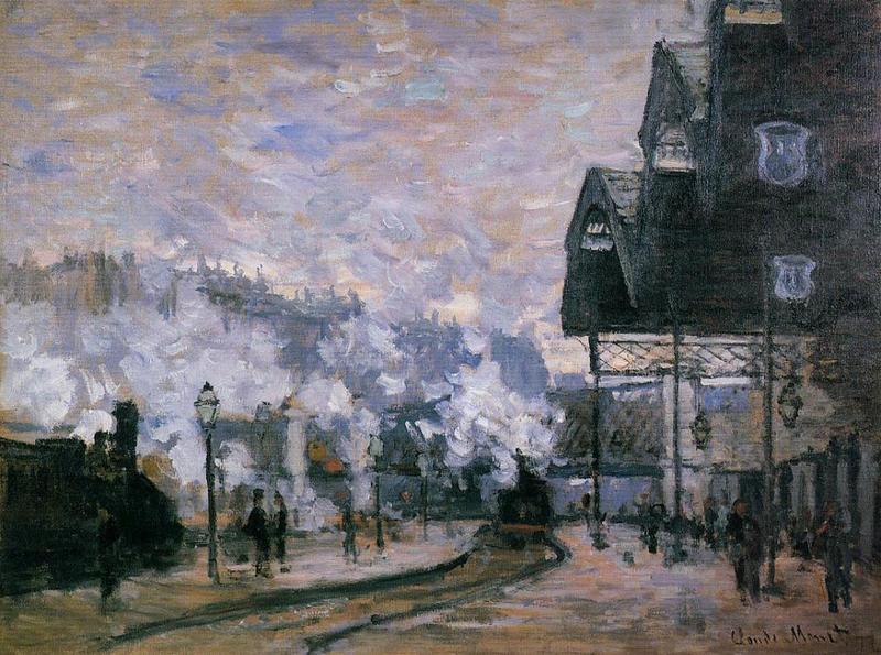 Monet Oil Paintings Saint-Lazare Station, Track Coming out 1877