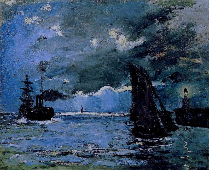 Cloude Monet Oil Paintings Seascape, Night Effect 1866
