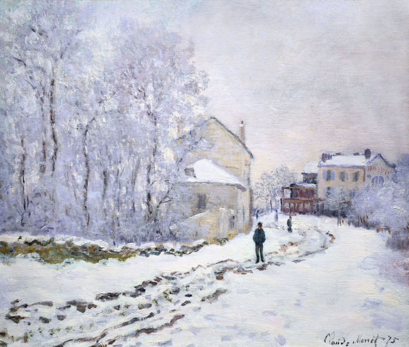 Cloude Monet Oil Paintings Snow at Argenteuil 1875