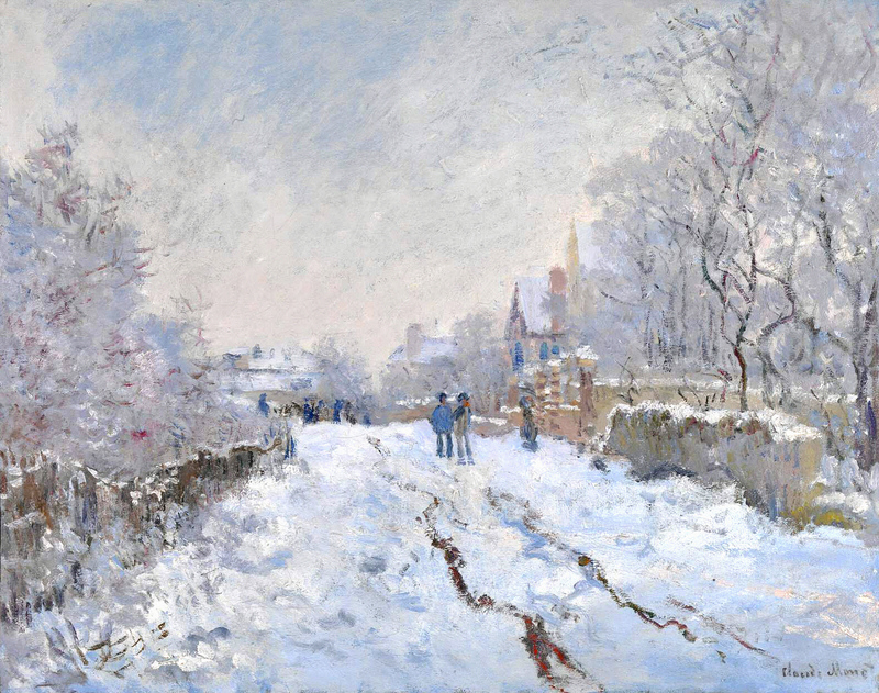 Cloude Monet Painting Snow Scene at Argenteuil 1875