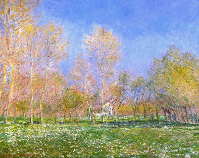 Cloude Monet Painting Springtime in Giverny 1890