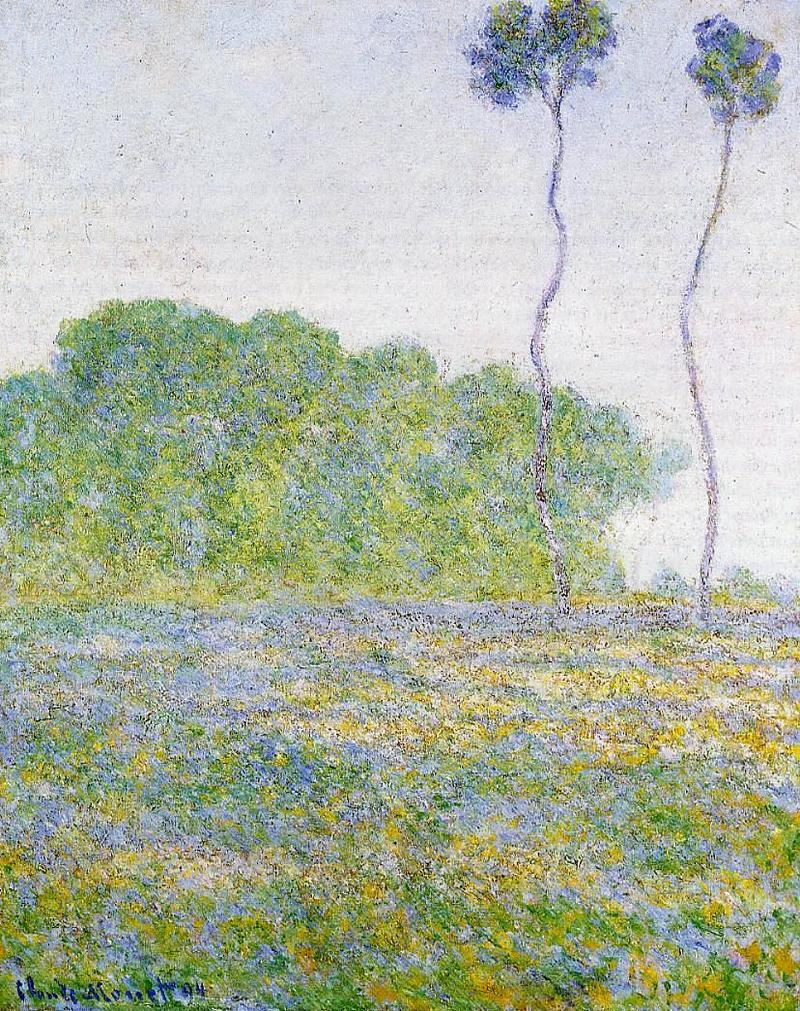 Cloude Monet Painting Springtime. Meadow at Giverny 1894