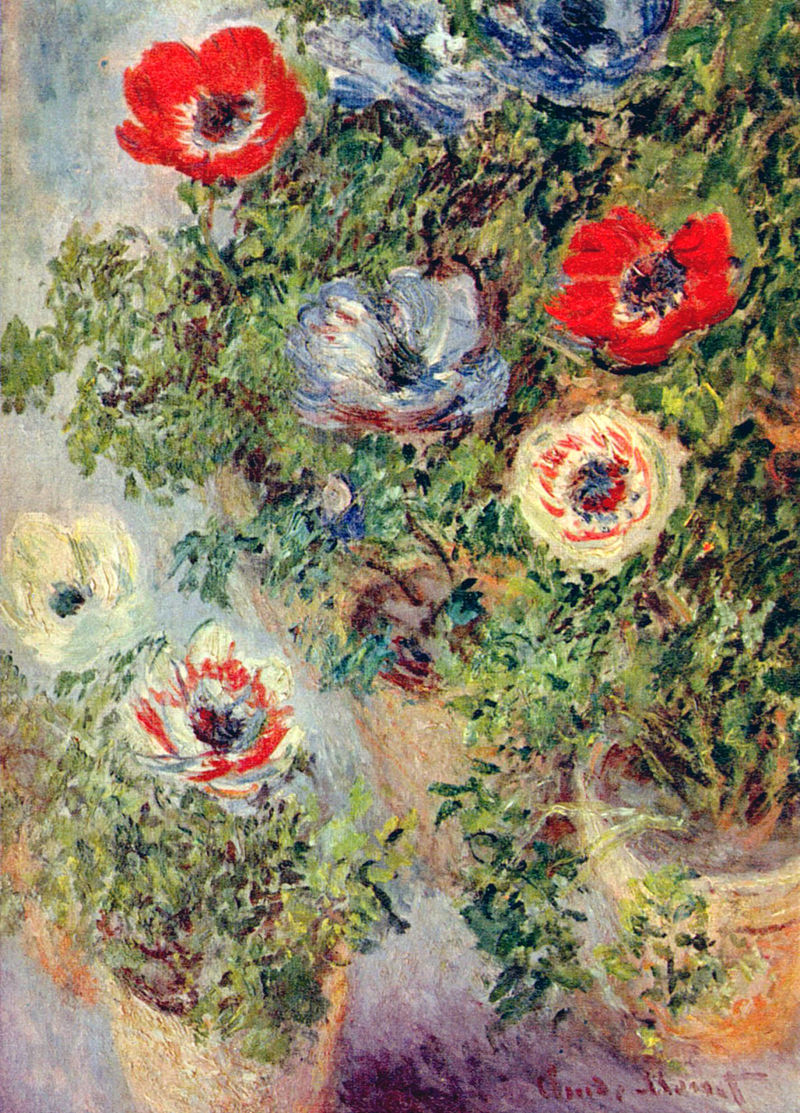 Cloude Monet Oil Paintings Stilll Life with Anemones 1885