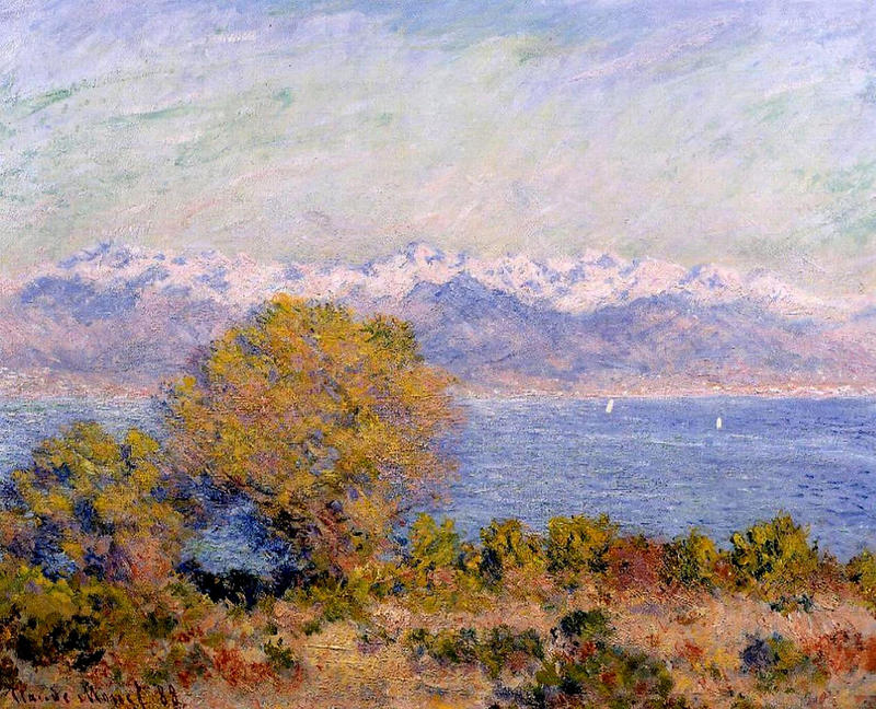 Monet Oil Paintings The Alps Seen from Cap d'Antibes 1888