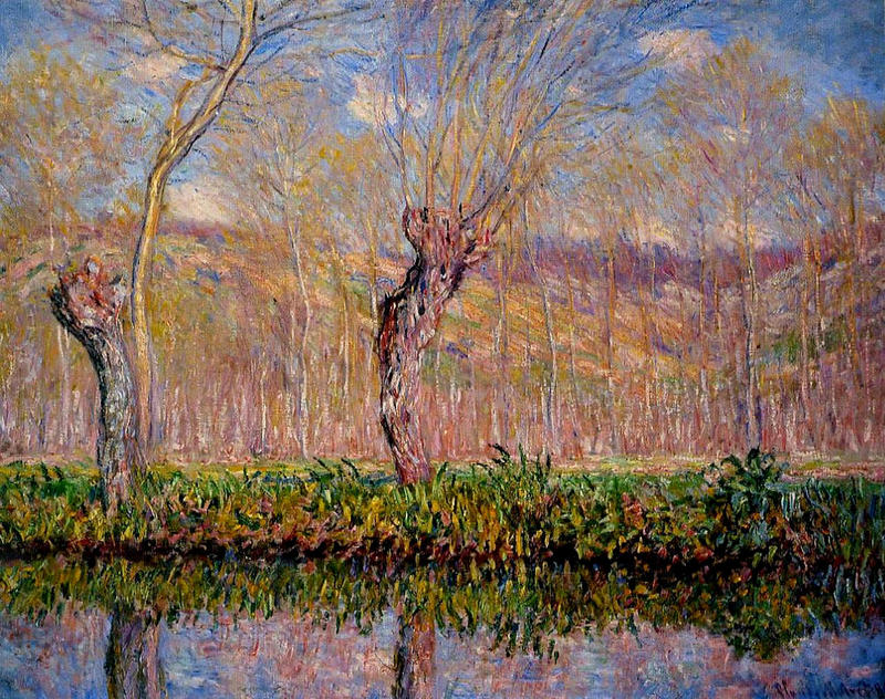 Monet Painting The Banks of the River Epte in Springtime 1885